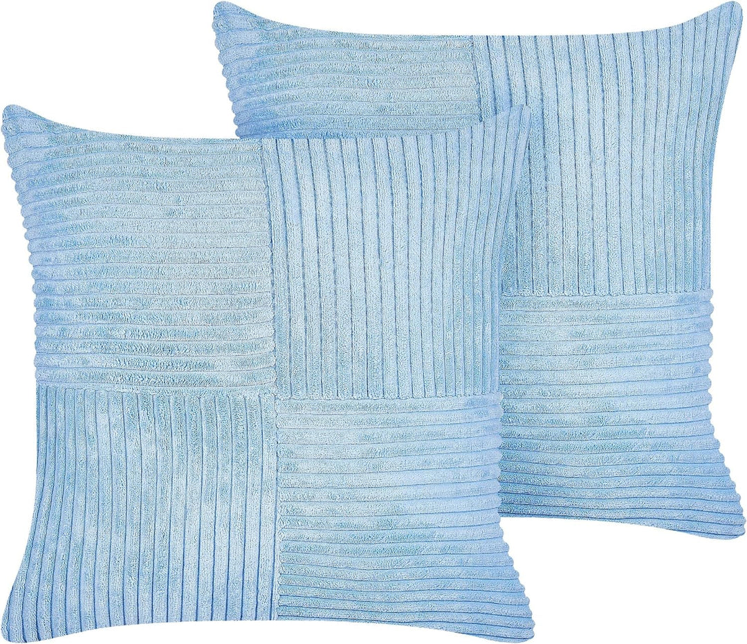 Set aus 2 dekorative Kissen aus Cord 43 x 43 cm Blau Millet