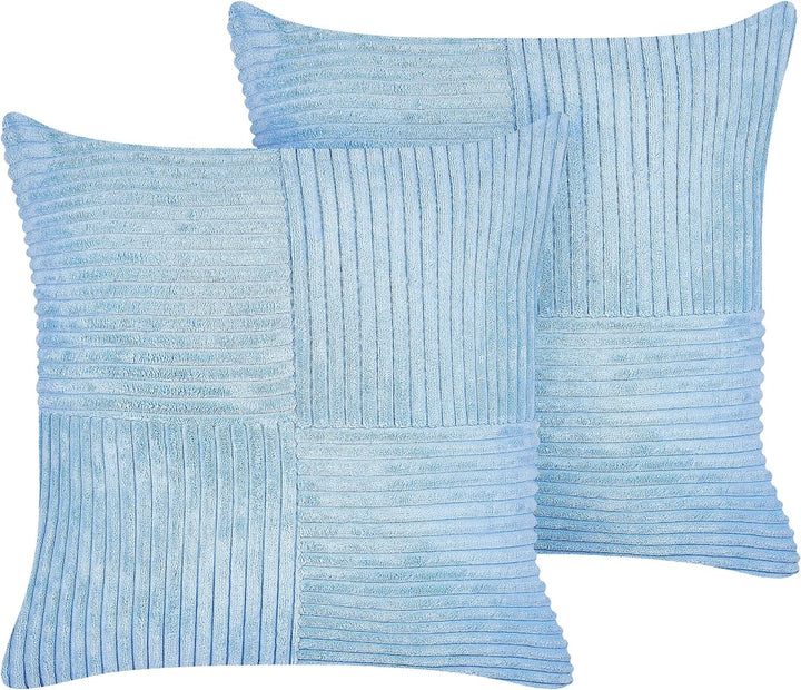 Set aus 2 dekorative Kissen aus Cord 43 x 43 cm Blau Millet