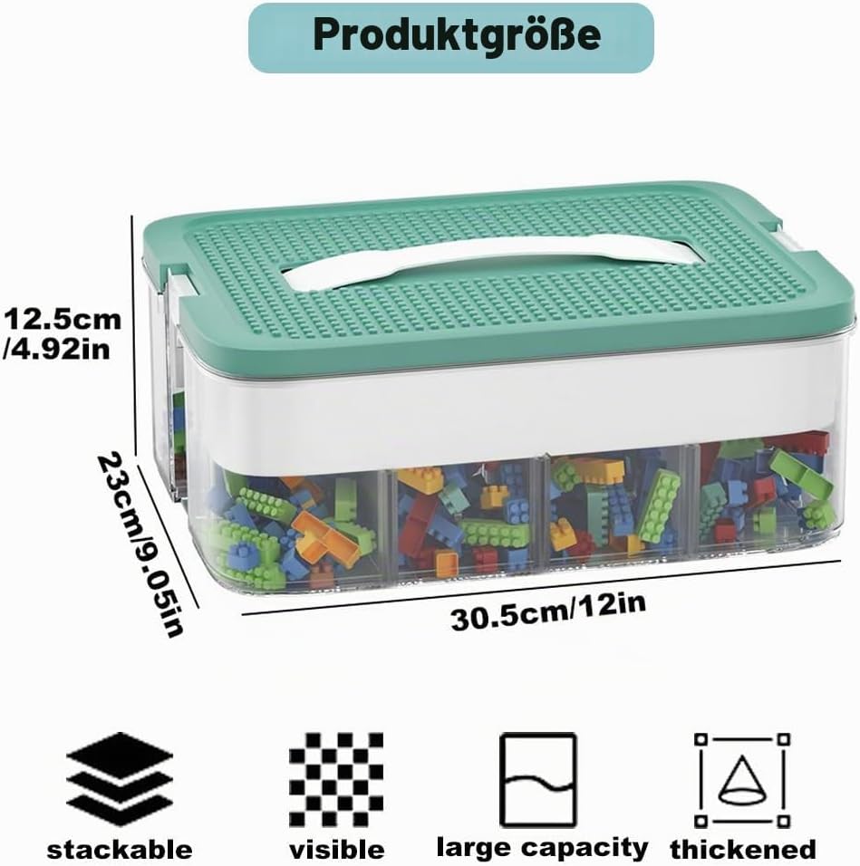 Aufbewahrungsbox für Lego Bausteine,Kisten Spielzeug Aufbewahrung mit Deckel,Sortierboxen Kleinteile