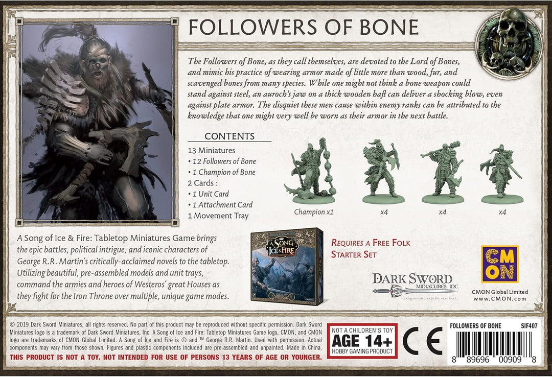 Cool Mini or Not - A Song of Ice and Fire : Free Folk Followers of Bone Unit Expansion - Miniature G
