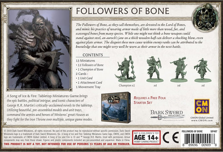 Cool Mini or Not - A Song of Ice and Fire : Free Folk Followers of Bone Unit Expansion - Miniature G