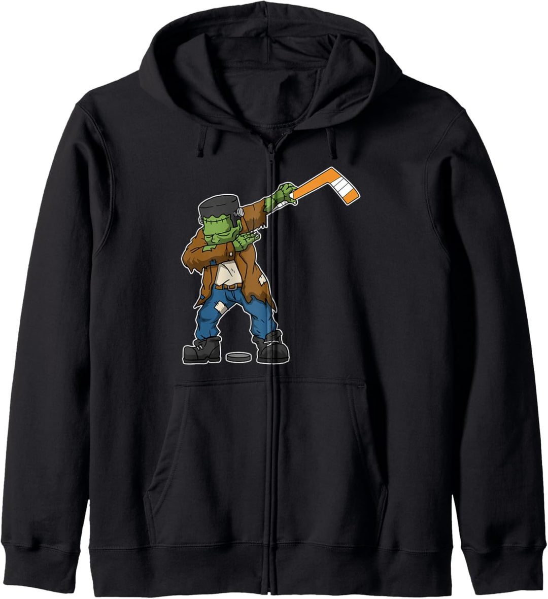 Dabbing Frankenstein Eishockey Lustiges Halloween Kostüm Kapuzenjacke