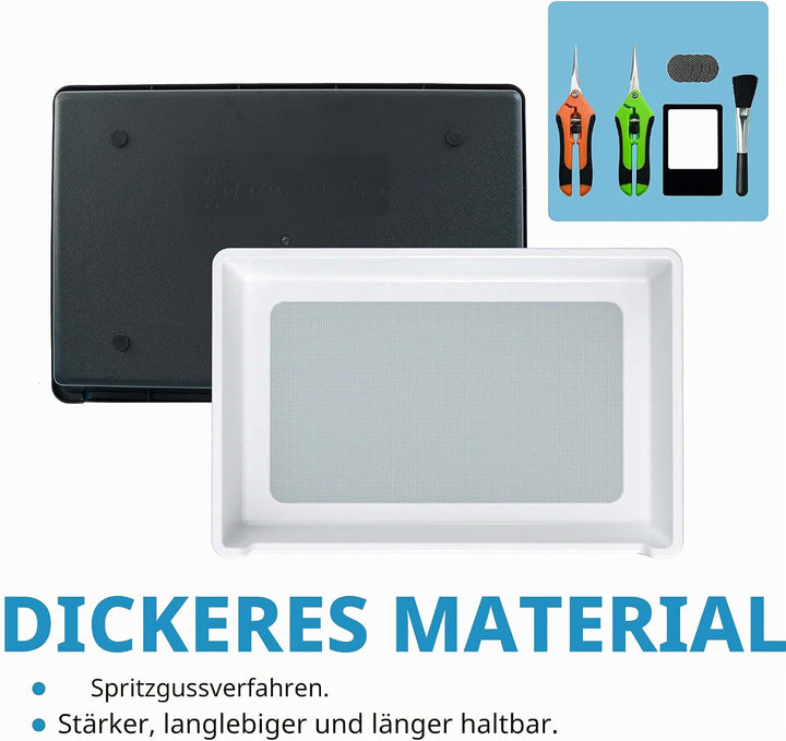 Naturehydro Trimming Tray with Dry Sift Tools Trim Bin for Pollen and Herbs with Screen 2-in-1 Herb