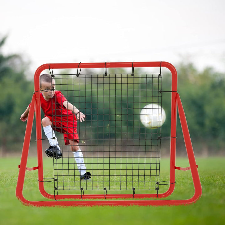 Prellwand Kicker Fussball Rebound Netz 100cm Rot Standard Verschiedene Ballsportarten Sports beidsei