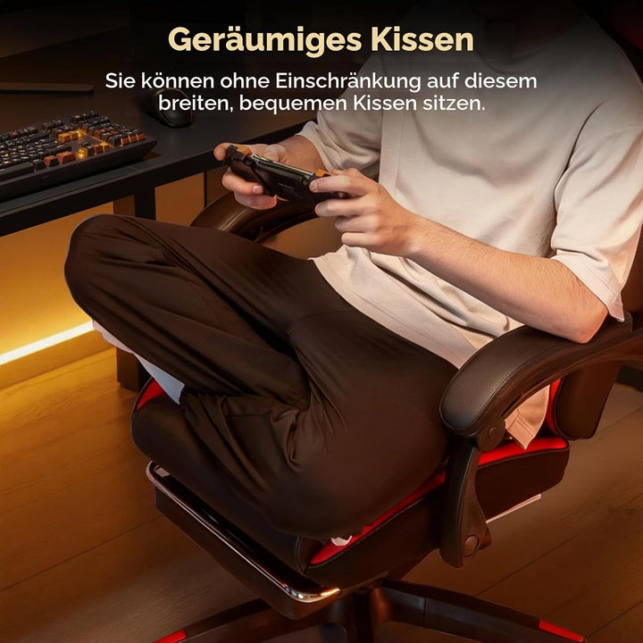 GTPLAYER Gaming Stuhl, Gaming Chair, Ergonomischer Höhenverstellbarer Bürostuhl, Zweckmässig für Win