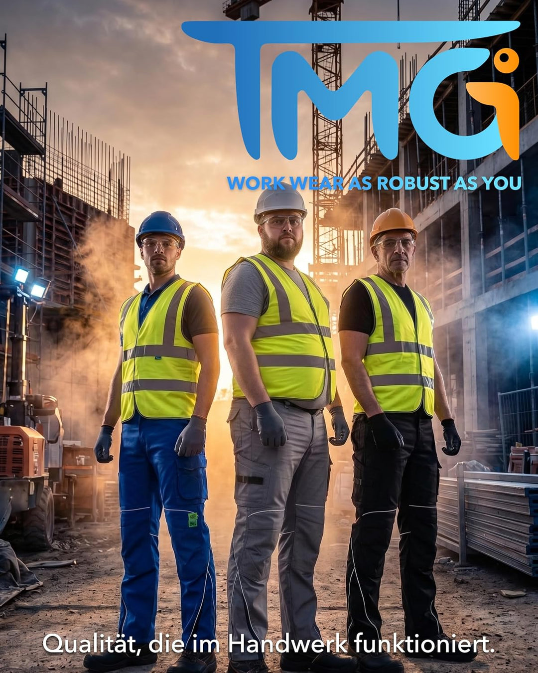 TMG | Profile Arbeitsshorts für Herren, komfortabel, Kurze Schutzhose mit Werkzeugtasche, mit Stretc
