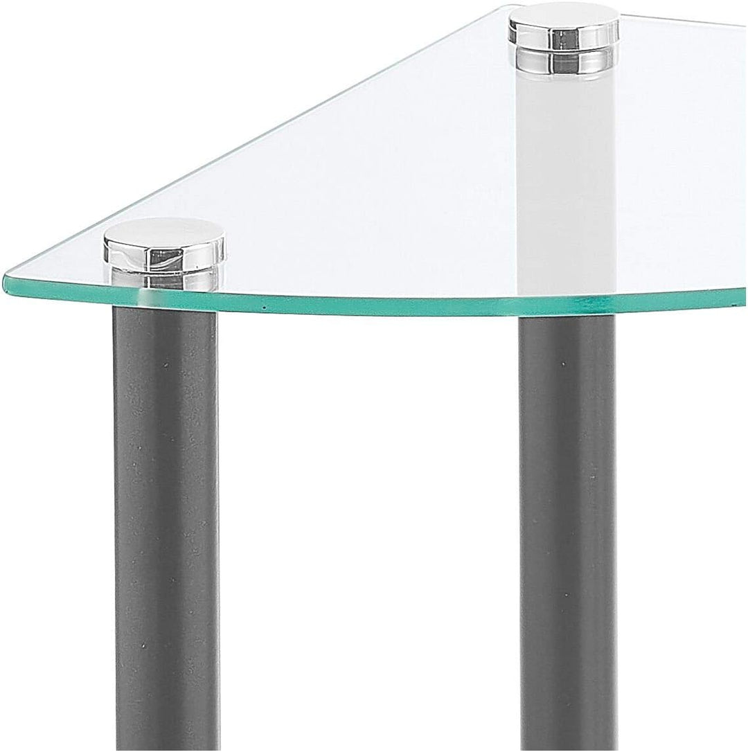 mDesign modernes Glasregal – stilvolles Eckregal aus Glas mit 3 Ebenen – Elegantes Ablageregal für B