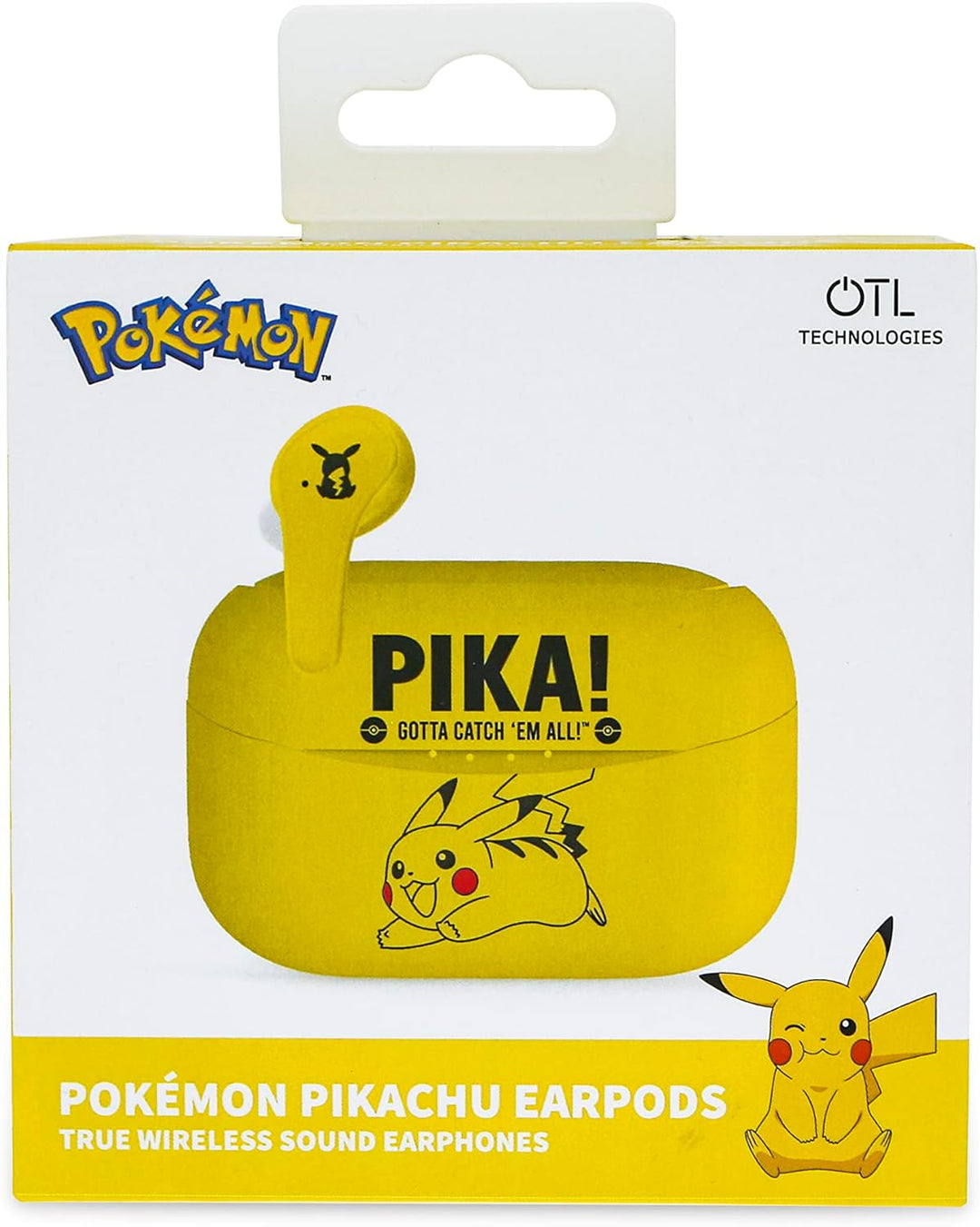 OTL Technologies Bluetooth-Kopfhörer V5.0 für Kinder Pokemon Pikachu mit Ladebox, gelb, one Size