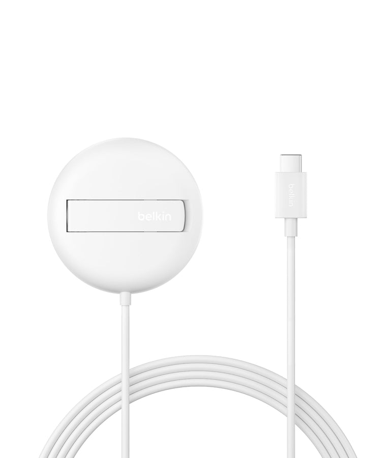 Belkin Magnetisches Kabelloses Ladegerät (15W) mit Ständer – zertifiziertes MagSafe Ladegerät, Qi2 L