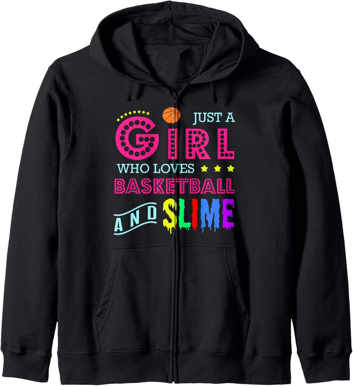 Basketball-Design - Girl Who Loves Basketball And Slime Kapuzenjacke