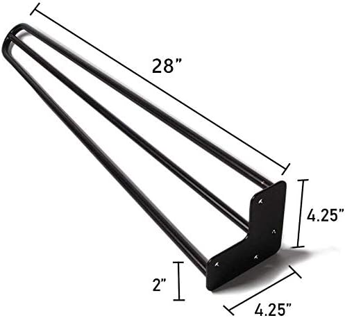 4er Set Tischbeine in 72cm Catalpa Blume 3 Stangen Hairpin Tischbeine Möbelfüsse Tischkufen Haarnade