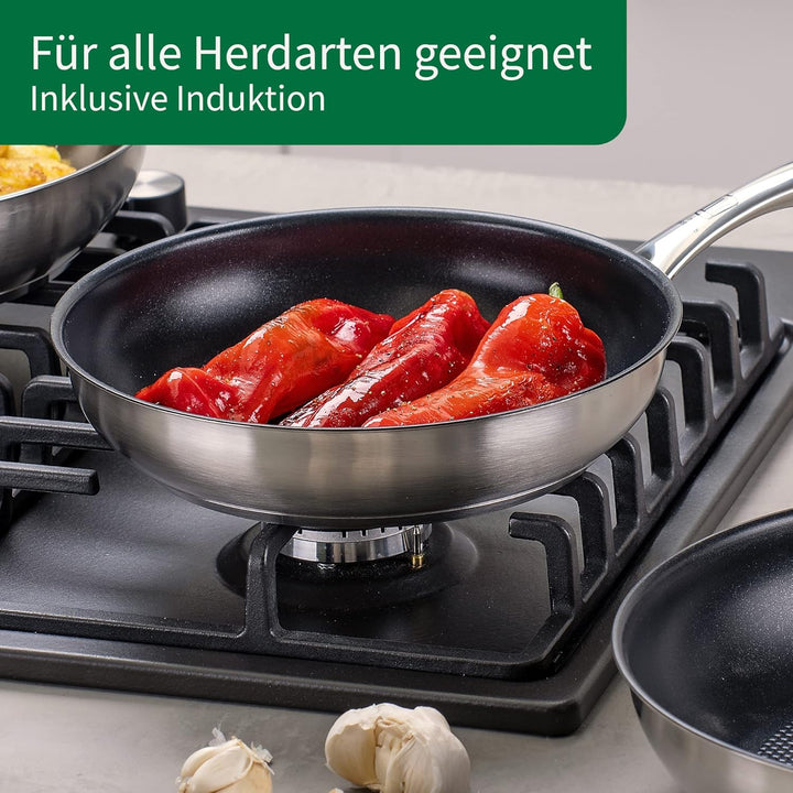FACKELMANN Chefkoch Bratpfanne Ø24 cm München mit Antihaftbeschichtung und Wabenboden – Pfanne aus h
