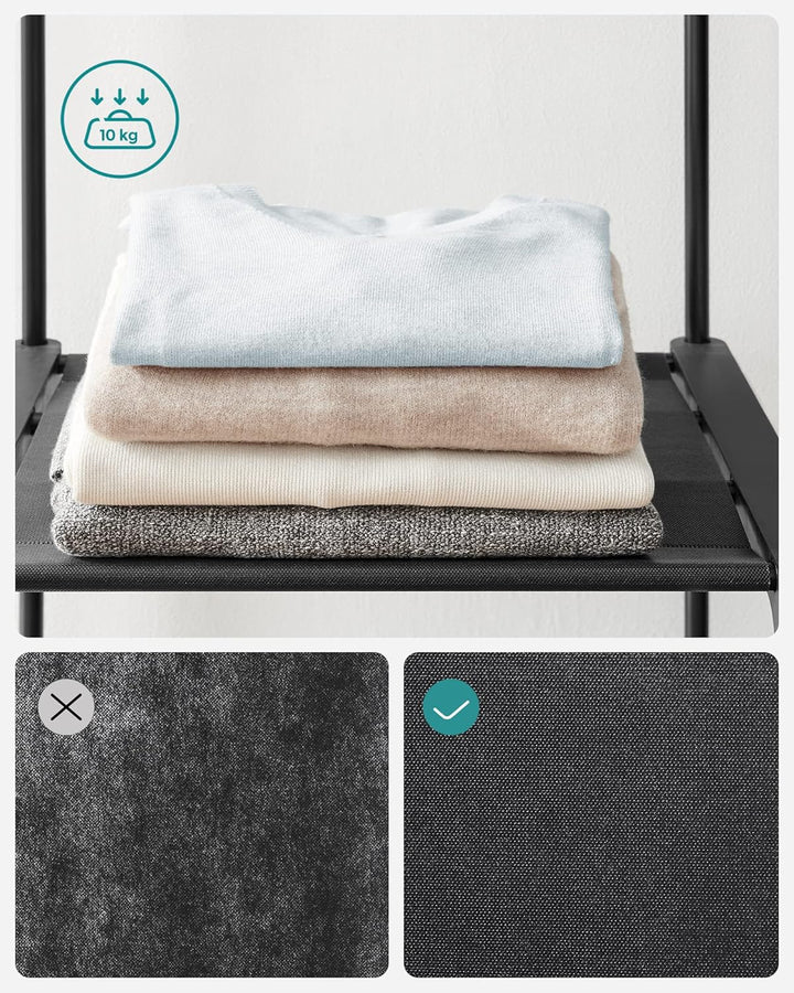 SONGMICS Kleiderschrank offen, Kleiderständer, Kleiderstange, Garderobe, 43 x 151 x 166 cm, 4 Hängef