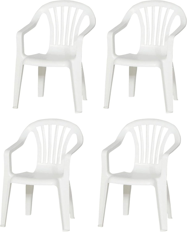 Hline Kinder Garten Sitzgruppe Tisch mit Stühlen Gartenstuhl Sessel (1 Tisch 4 Stühle weiss), 1 Tisc