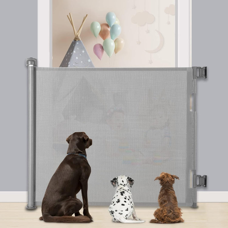 MYPIN Türschutzgitter Ausziehbar, 0-140cm Treppenschutzrollo Hund Türgitter und Baby Treppenschutzgi