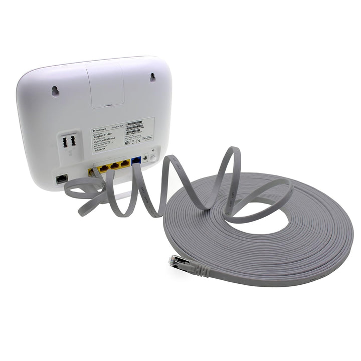 10m - grau - 10 Stück Cat7 Flachkabel Netzwerkkabel Cat 7 Rohkabel Gigabit Lan (10Gbit/s) Flachbandk