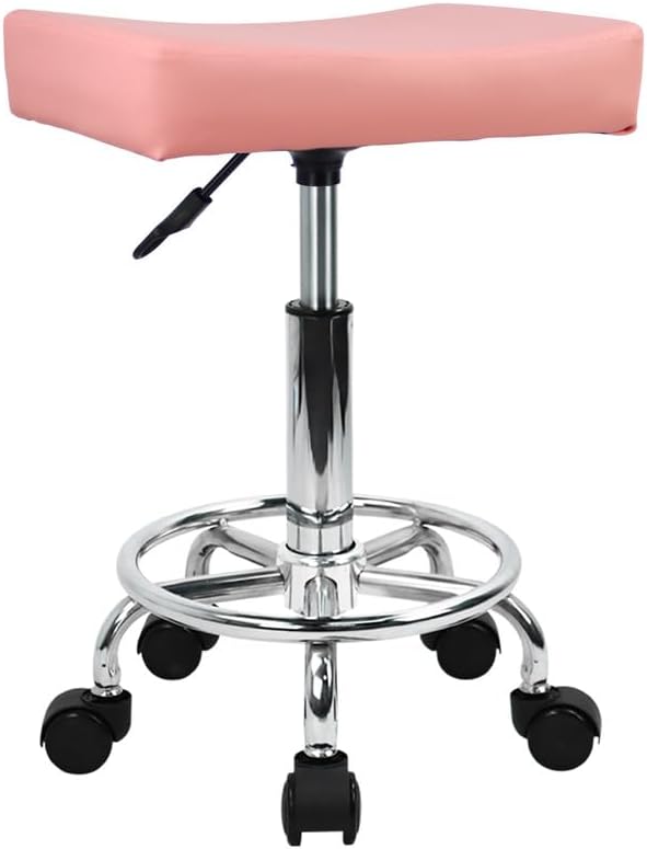 KKTONER Square Rollhocker mit Pedal (Rosa-1), Rosa-1