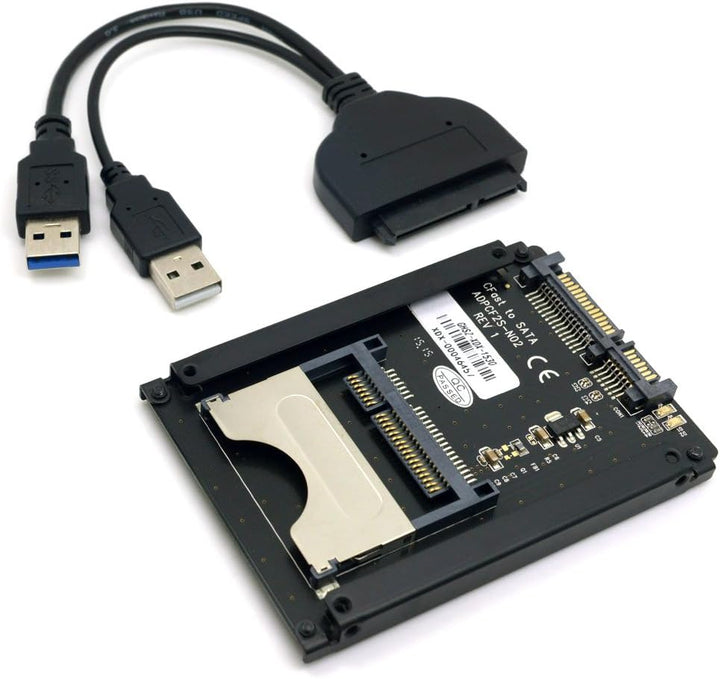 chenyang CFast Kartenleser CFast SSD auf 22Pin SATA Adapter mit SATA auf USB 3.0 Daten Netzkabel CFa