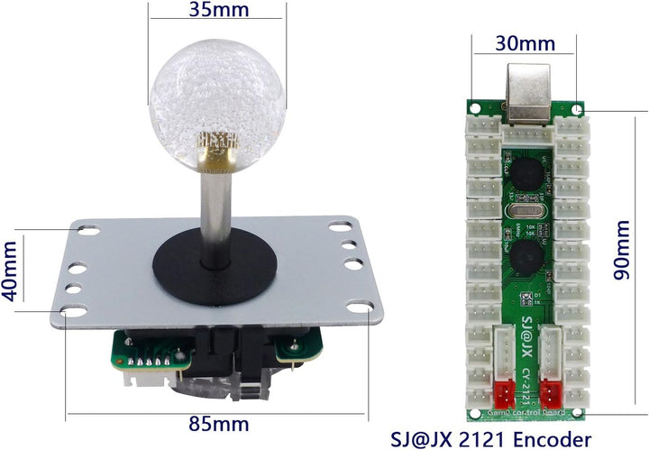 SJ@JX 2 Player Arcade Game LED DIY Kit LED Button Zero Delay USB Encoder Mechanical Keyboard Switch