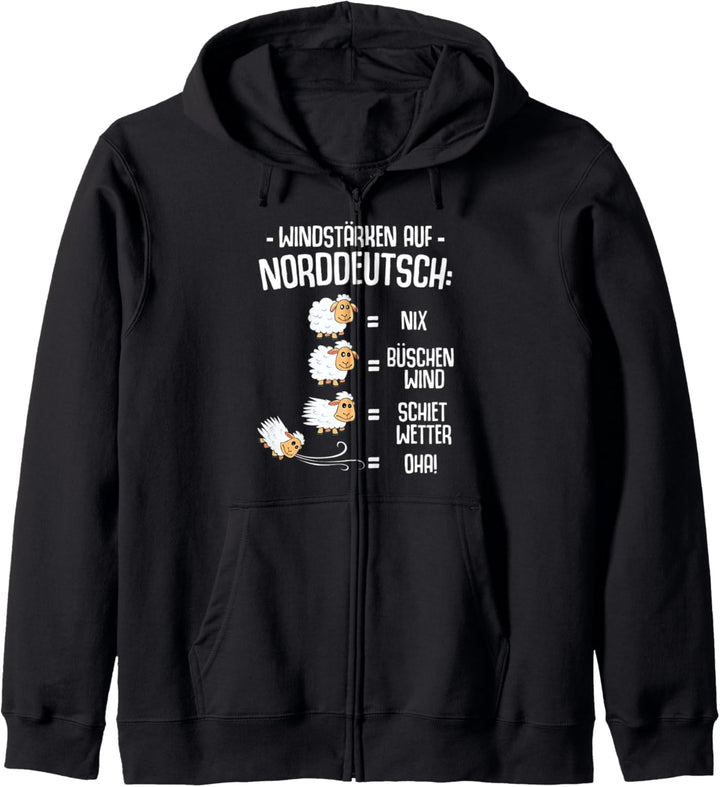 Schafe Windstärke Norddeutsch Worte Barometer Schietwetter Kapuzenjacke