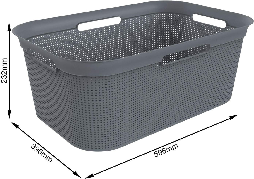 Rotho Brisen 4er-Set Wäschekorb 40l, Kunststoff (PP) BPA-frei , anthrazit,