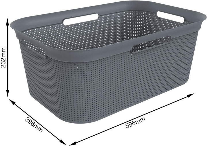 Rotho Brisen 4er-Set Wäschekorb 40l, Kunststoff (PP) BPA-frei , anthrazit,