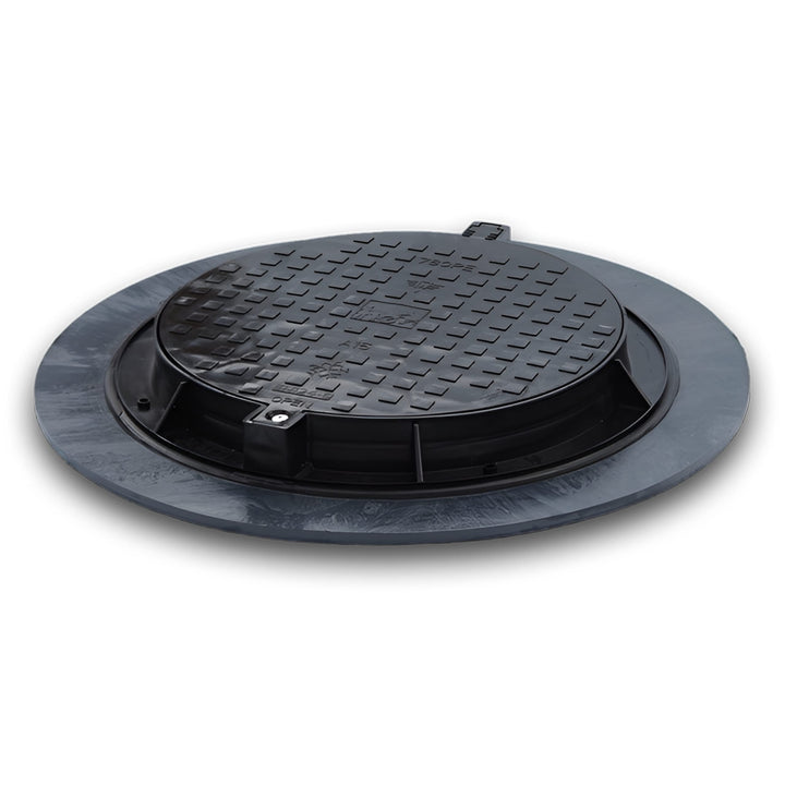 1000mm universal Schachtabdeckung aus Kunststoff Zisternendeckel I Gully (Schwarz), Schwarz