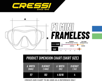 Cressi F1 Mask - Rahmenlose Maske zum Tauchen und Schnorcheln, erhältlich in den Versionen Standard