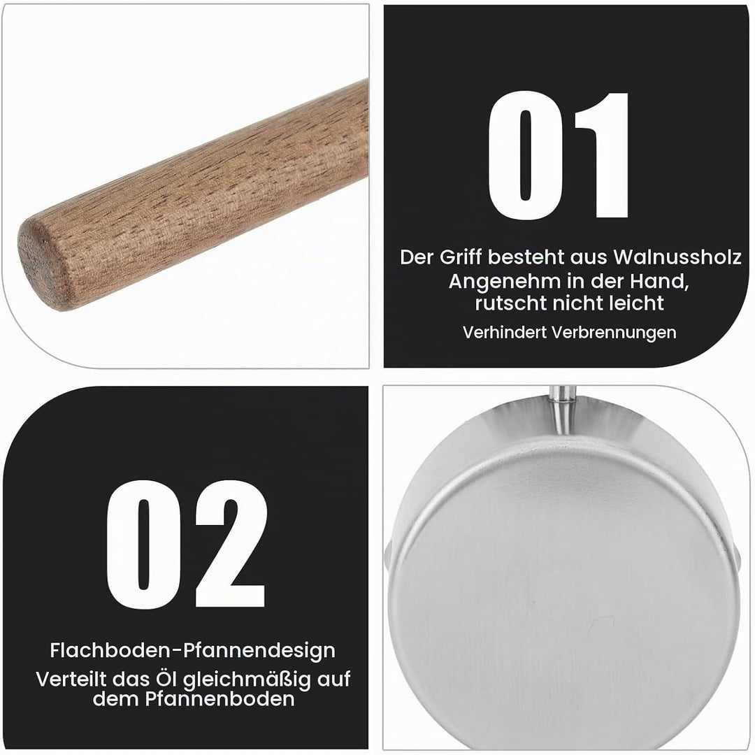 2 Stück kleine Sossenpfanne, 200 ml Edelstahl-Topf, Milchtopf, Butterschmelztopf, Milchwärmer, klein