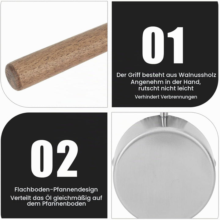 2 Stück kleine Sossenpfanne, 200 ml Edelstahl-Topf, Milchtopf, Butterschmelztopf, Milchwärmer, klein