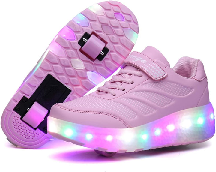 Rolltongoz Kinderroller mit LED Licht | Automatisch Einziehbar & Abnehmbare Vorderreifen | Outdoor-S