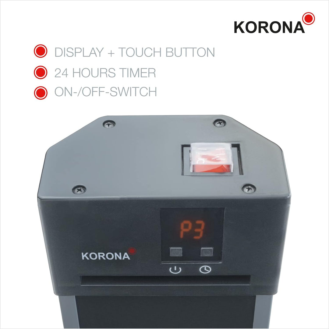 Korona 60000 Standheizstrahler Outdoor | Elektrisch | Für Terrasse, Balkon und Garten | Carbon-Heize