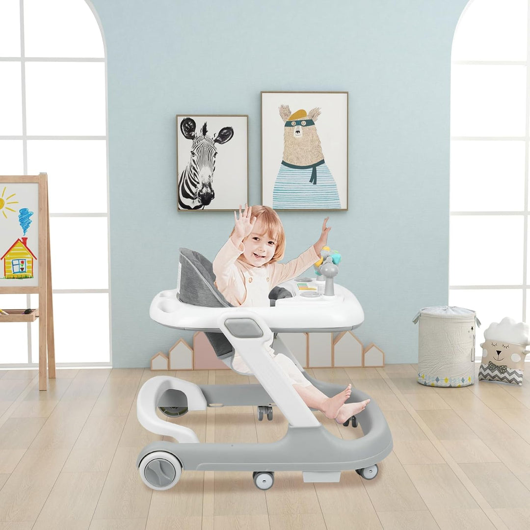 5-in-1 Lauflernhilfe für Babys, mit verstellbaren Höhen, Gehfrei Babywalker ab 6 Monate, bis zu 25 k