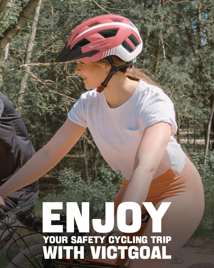 VICTGOAL Fahrradhelm Herren Damen MTB Helm mit Abnehmbarer Magnetische Schutzbrille Visier Atmungsak