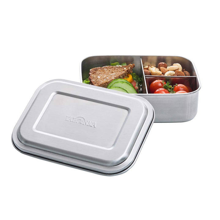Tatonka Edelstahl Brotdose Lunch Box 3 1000 ml - Brotbox mit drei Fächern - schadstofffrei / BPA-fre