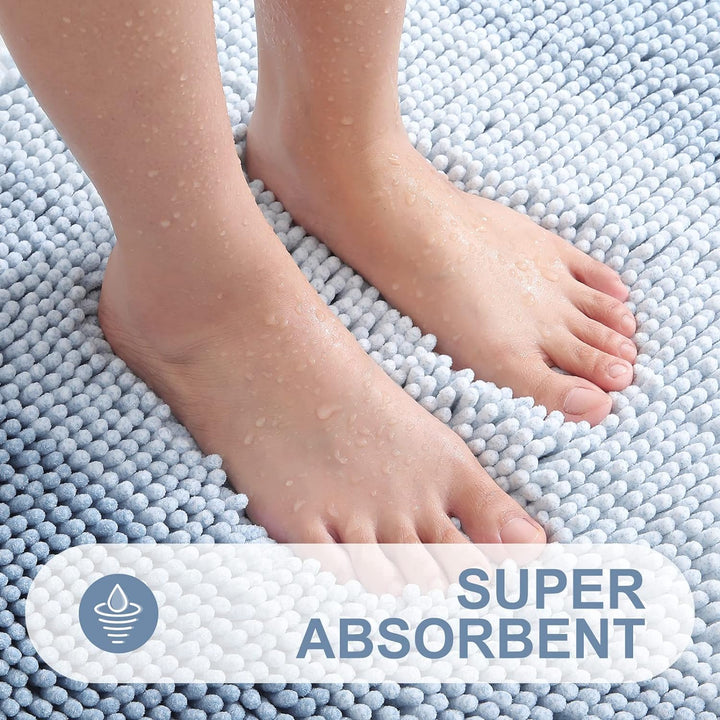 Homaxy Chenille Badezimmerteppich rutschfeste Hochflor Badematte Waschbar Badteppich Weich Badvorleg