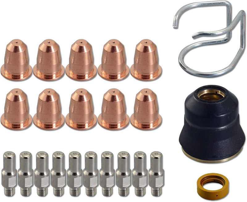 RIVERWELD 23pcs Plasma Elektroden PR0110 Düse 0,8 PD0116-08 Schild Tasse PC0116 Diffusor PE0106 Spac
