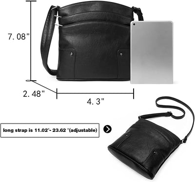 CLUCI Umhängetasche Damen Klein Crossbody Clutch Handytasche mit Geldbörse Schwarz 1-schwarz, 1-schw