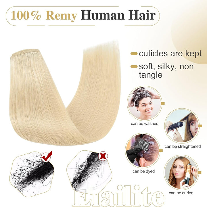 Elailite Clip in Extensions Echthaar Haarverlängerung Haarteile 8 Teilig 18 Clips für Frauen Voller