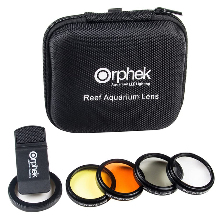 Orphek Objektiv – Kit für Smartphones – 4 enthalten: Makro, CPL 37mm polarisiert, 15.000K Orange, 20