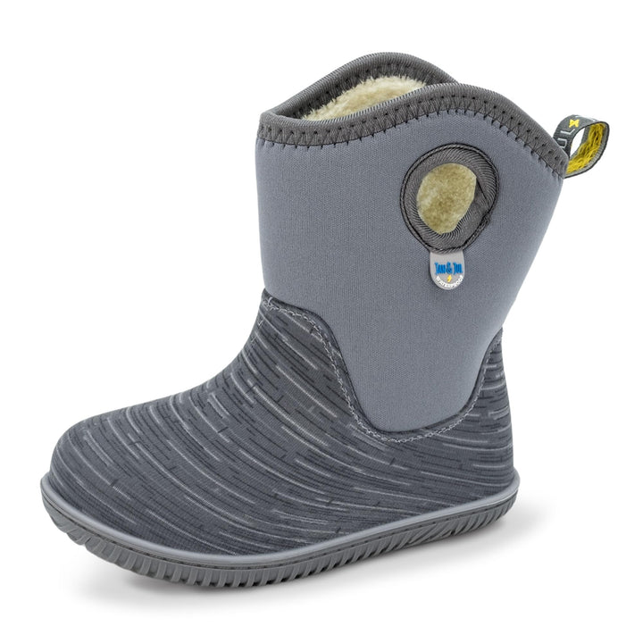 Jan &amp; Jul Wasserdichte Winter-Stiefel für Kinder mit Fleece Gefüttert 28 EU Grau Birke, 28 EU Grau B