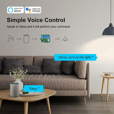 Punxasl 4 Kanal Wirelesssmart Schalter, Motorsteuerung, Trockenkontakt-Relaisschalter, RF433 MHz Tuy