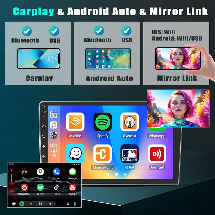 2+64GB Android Autoradio für Toyota Rush Daihatsu Terios 2006-2016 Wireless Carplay Android Auto, 9"
