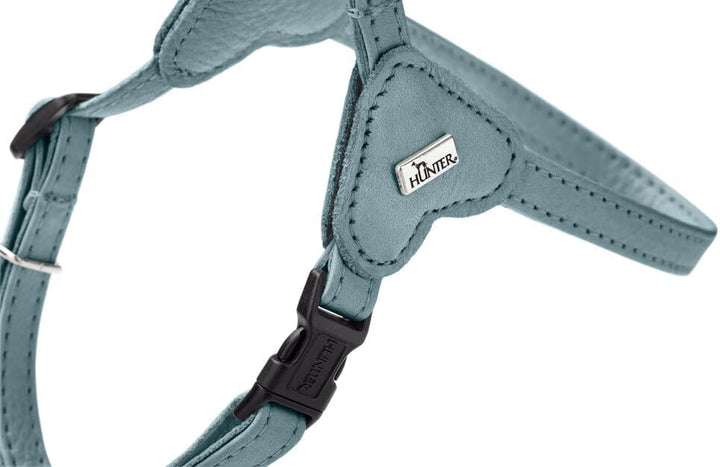 Hunter Hundegeschirr SOHO MINI, Farbe: hellblau, Rindsleder, weich & geschmeidig, fellschonend, leic