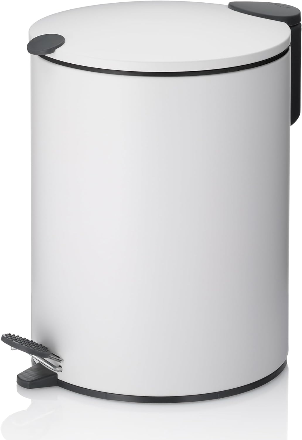 kela Kosmetikeimer Mats, 5 L, Ø 20,5 cm, Metall, weiss, Silent-Close, herausnehmbarer Inneneimer mit