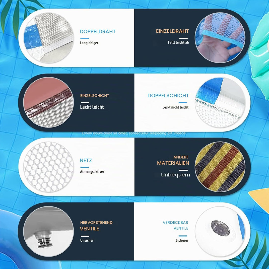 Luftmatratze Pool Wasserhängematte Erwachsene Luftmatratze Wasser Mit Netz Pool Zubehör Spass Schwim
