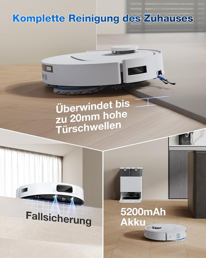 ECOVACS DEEBOT T30C Omni, Saugroboter mit Wischfunktion, 20.000 Pa, OZMO Turbo 2.0 Wischsystem, Zero