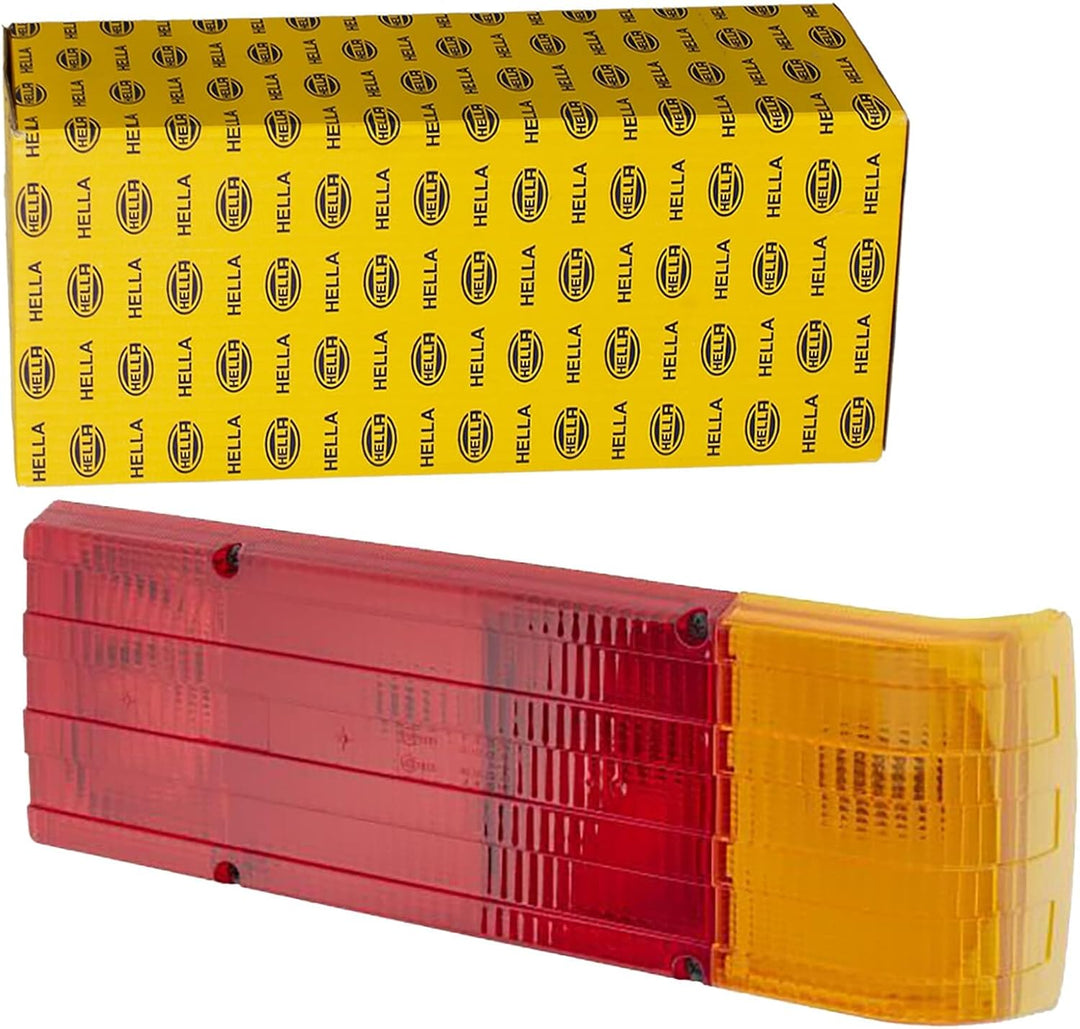 HELLA Rückleuchte - Glühlampe - 12V - Einbau/geschraubt - ECE - Lichtscheibenfarbe: rot/gelb - Steck