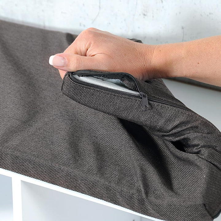 Kesper | Schuhschrank mit Sitzkissen | Weiss lackiert | variabel einteilbare Fächer | FSC®-zertifizi