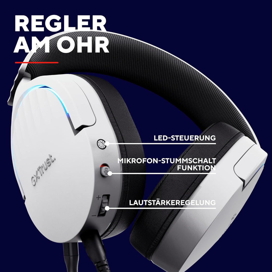 Trust Gaming GXT 490W Fayzo Gaming Headset USB 7.1 Surround Sound, 50mm Treiber, 35% Recyclingkunsts